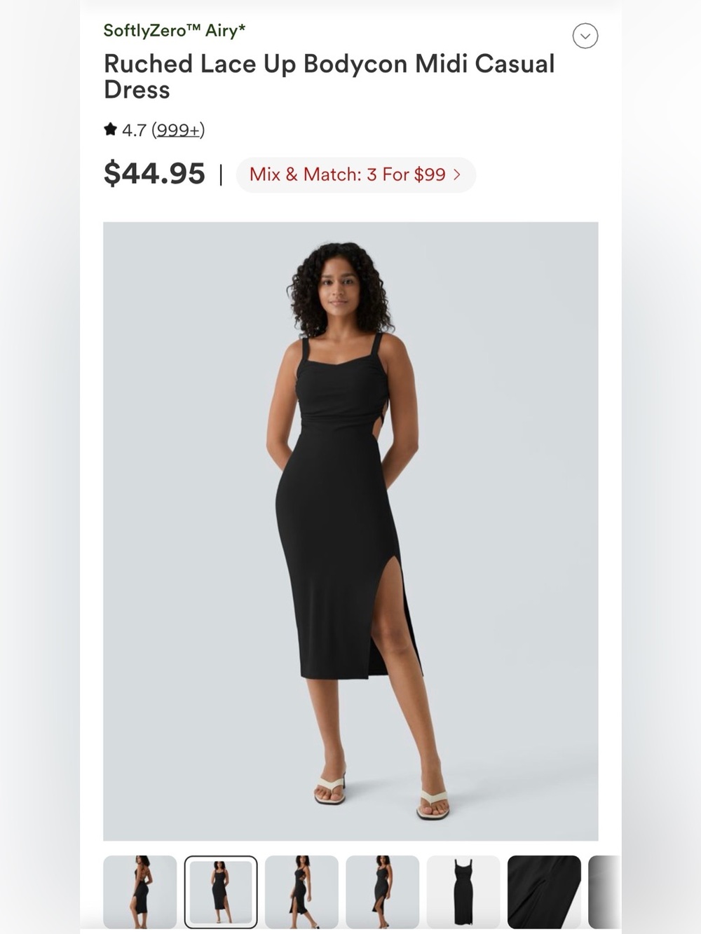 NWOT Halara Ruched Lace-Up Bodycon Midi Dress Size Medium